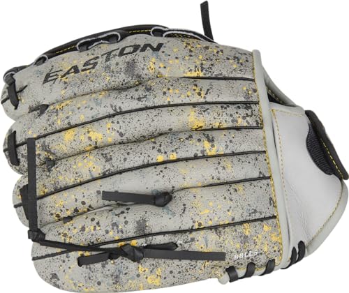Youth Baseball Glove Easton Havoc Left Hand Throw 11" Grey Black Yellow Pro Web