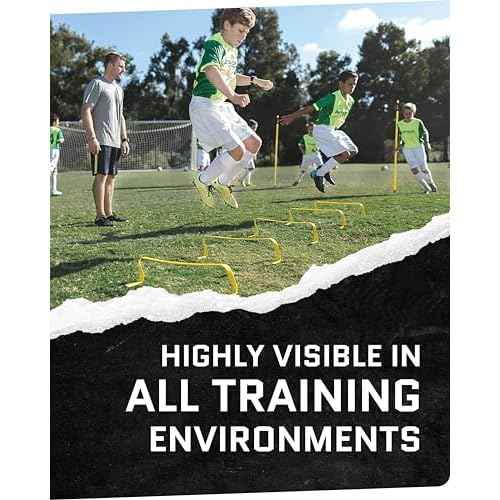 SKLZ 6X Ultra Durable Agility Hurdles - for Athletes of All Skill Levels,6pk of 6-in Tall Hurdles,Bright Yellow Color,Made of Durable, Composite Materials,Easy to Set up & Transport,Comes w/Carry Bag