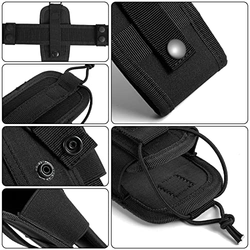 FRTKK Tactical Radio Holder Small Black Molle Radio Pouch for Walkie Talkies