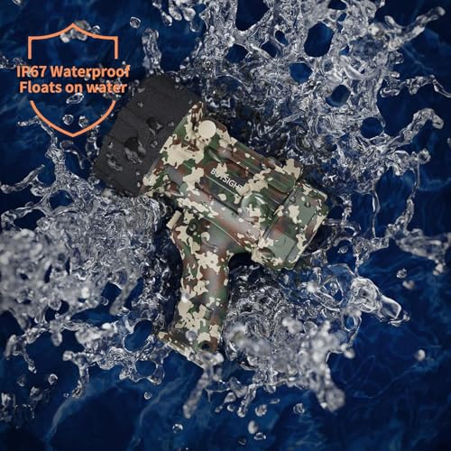 Rechargeable LED Spotlight Flashlight with Red Filter - Waterproof, Impact-Resistant, Foldable Stand, Camouflage Green