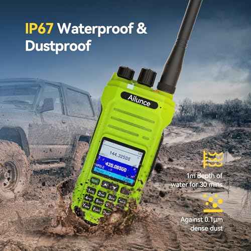 Retevis Ailunce HA1G GMRS Handheld Radio,Chirp,2 Way Radio Long Range with Speaker Mic,Dual Band Receive,IP67 Waterproof Walkie Talkies,Type-C Charge,NOAA 2800mAh,FM Radio,GMRS Radio for Offroad