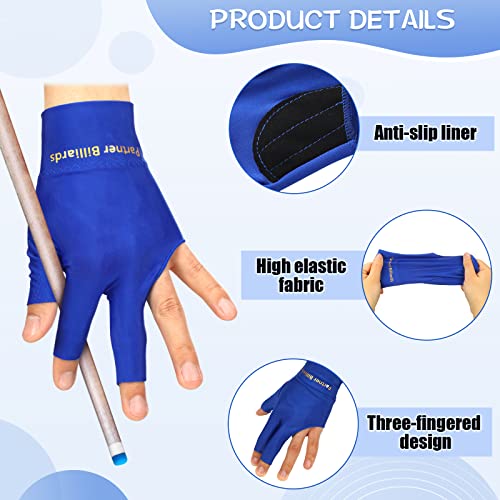 15 Pcs Pool Gloves for Billiards Snooker Cue Sport - One Size
