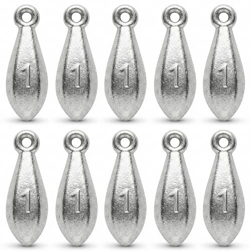 1 Ounce Hexagonal Fishing Sinkers No-Roll Saltwater & Catfish Weights - 10pcs