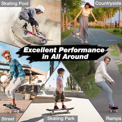 BELEEV Light Pink Complete Skateboard for Beginners 31x8 Inch Kids Teens Adults