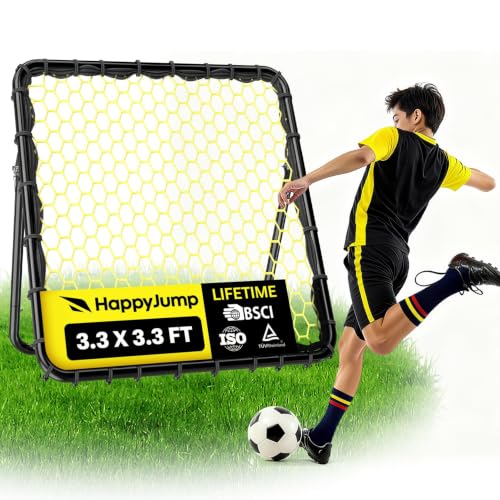Happy Jump Portable Soccer Rebounder Net 3.3 x 3.3 ft for Kids Training