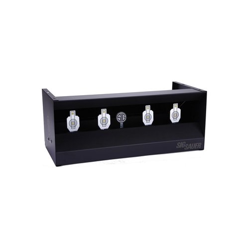 Sig Sauer Quad Shooting Gallery Target | Powder-Coated Steel Construction | for Use with Lead Airgun Pellet and Lead Shot