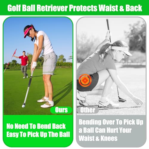 Golf Ball Picker Upper Retractor 30-44 Inch Telescopic Grabber with Suction Cup