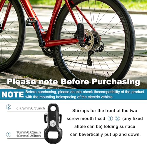 Bike Rear Foot Pegs Folding Rear Seat Footrest Black for Folding & E-Bikes