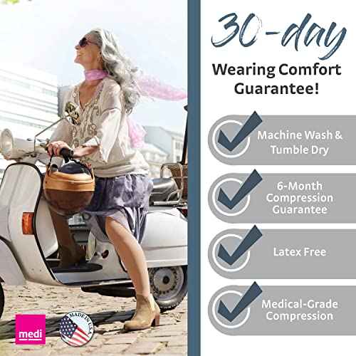 mediven Plus for Men & Women, 30-40 mmHg ? Open Toe, Knee High Compression Socks with Silicone Top Band