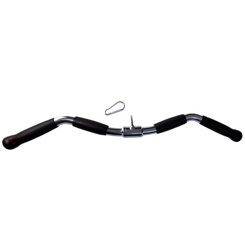 yuhqc Lat Cable Machine Attachment Curl Pulldown Barbell Revolving Bar, Multi-Exerciser Cable Attachment, Solid Steel Tricep Press Down Bar with Rubber Handgrips & Revolving Hanger(29 Inch)