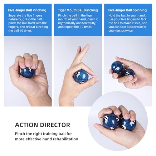 Yin Yang Baoding Balls for Stress Relief & Hand Therapy - 2 Pack