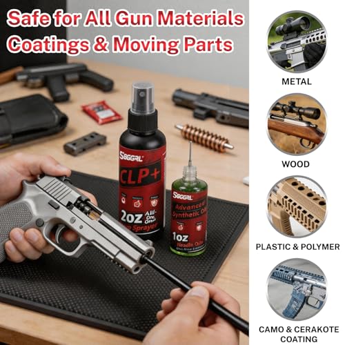 Gun Cleaning Kit with Lubricant & Patches - Universal Firearm Maintenance Set
