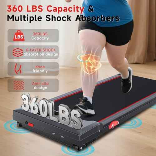 Walking Pad Treadmill with Incline and Handle Bar, 7.5MPH Under Desk Treadmill for Home Office, 360 Lbs Capacity Portable Treadmills with Remote Control, Led Display