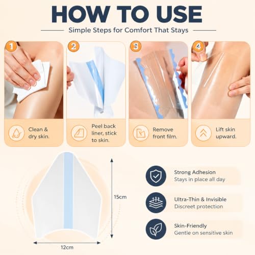 20 Pcs Waterproof Anti Chafing Skin Tape for Thighs & Legs Discreet & Reusable