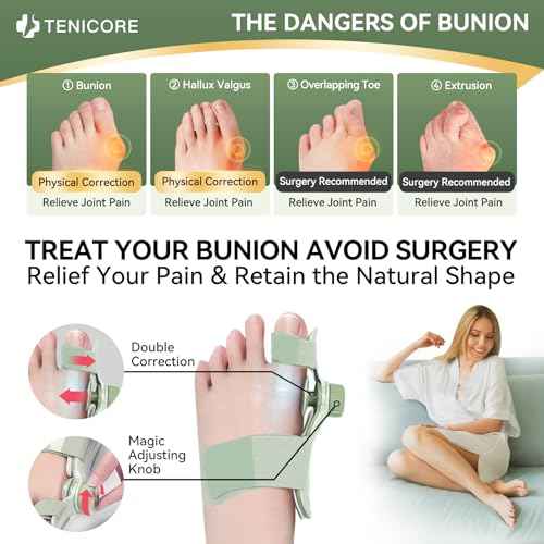 Bunion Corrector for Women Men Big Toe, Adjustable Knob Double Correction Bunion Fix Relief Bunion Splints with 3 Different Angle Fixing Plates Silicone Pad Comfortable Effective