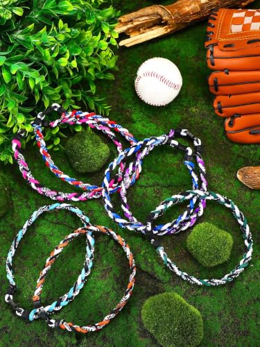 MTLEE Baseball Necklaces Bulk for Men, 18 Inch, Cute, Pack of 8
