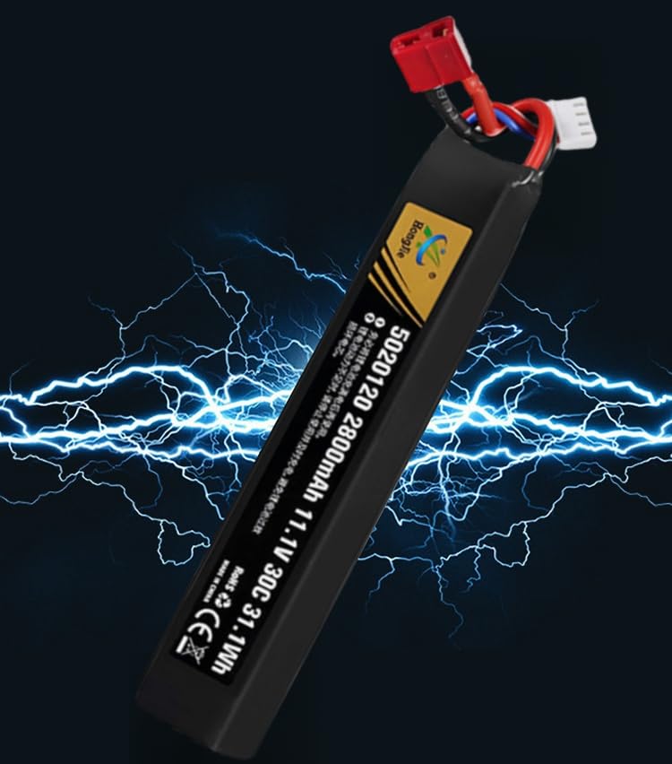 11.1V 2800mAh Airsoft Stick T Plug LiPo Battery 3S 30C Pack for Airsoft Guns AK47,MP5K,MP5,Scar,M249,AUG,AEG