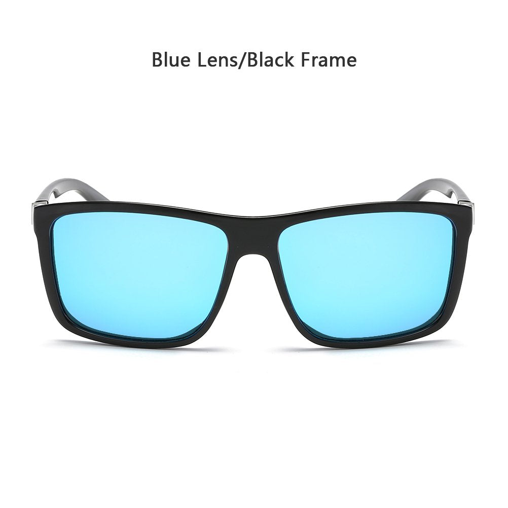 Polarized Sunglasses for Men Driving Mens Sunglasses Rectangular Vintage Sun Glasses for Men/Women Blue
