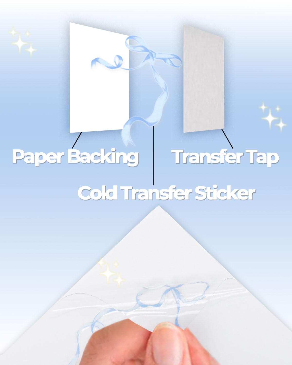 Kaitiaki Bows Stickers for Custom Owala Accessories - Cute Tumbler Decals, Fits 24oz Urban Outfitters Owala Bottles (Bubble Bliss Bow, Blue)