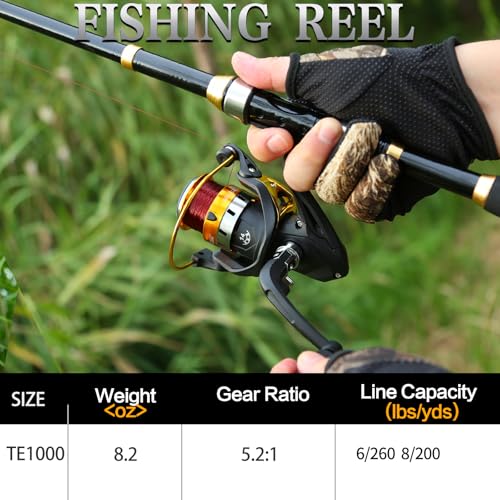 2 Pack Telescopic Fishing Rod and Reel Combo Set - 5.9ft Travel Starter Kit with Lures & Tackle Bag