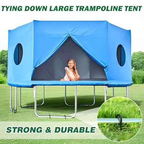 16 Inch Ground Stakes Heavy Duty,8 Pack Metal Fence Stakes for Ground for Wire Fencing,Heavy Duty Long Tent Stakes for Trampolines Camping Canopies and Swing Set