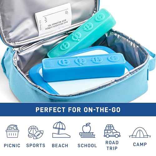 Cool Coolers by Fit & Fresh Kids Icicle Lunch Box Ice Pack Sticks, Icicle Ice Sticks for Lunch Bags and Coolers, Lunch Ice Pack Sticks, Reusable, Space-Saving, Multicolored, Smile Icicles, 4PK