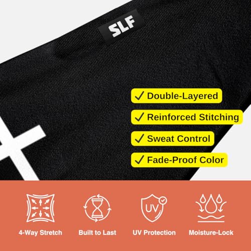 Faith Cross Black Sweat Bands Headbands for Men & Women - Moisture Wicking Sports Headband, One Size