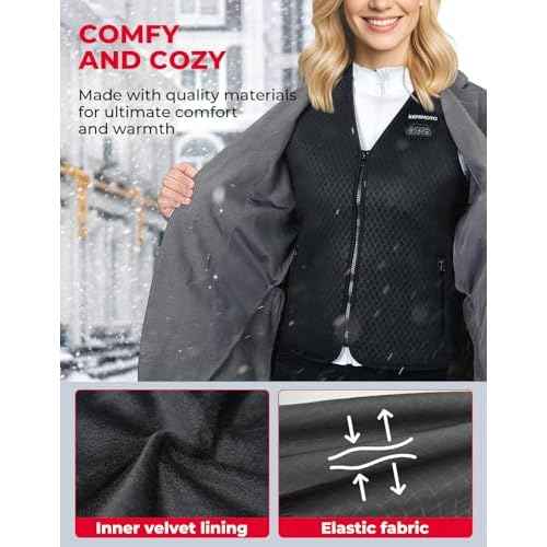 KEMIMOTO Heated Vest for Women with Battery Pack Included, V Neck with Inner Pocket Lights-out Design, Electric Warming Vest