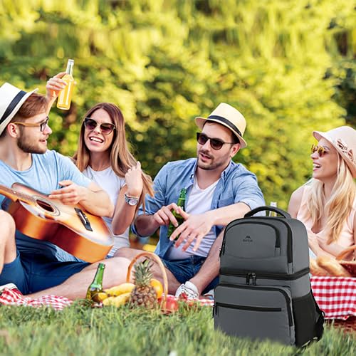 MATEIN Cooler Backpack 26/40 Cans Insulated Lunch Backpack Austere Grey+26 Cans