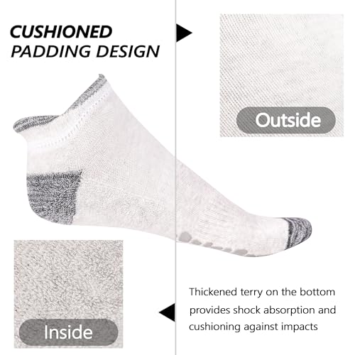 Men's Grip Socks 3 Pairs Non Slip Yoga & Pilates Socks Black White Grey - Size 12-14