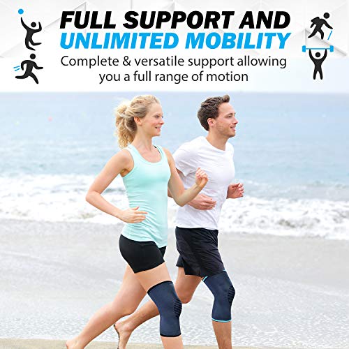PowerLix Compression Knee Sleeve Men & Women Black Medium - Pain Relief & Support