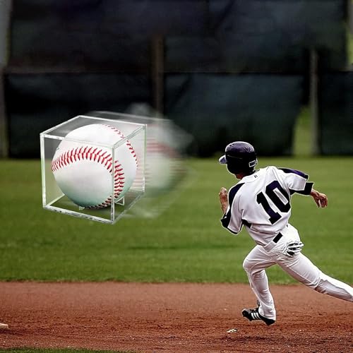 12 Pack Baseball Display Case UV Protected Acrylic Clear Baseball Holder Square Cube Ball Protector Memorabilia Autograph Display Box for Official Size Baseball