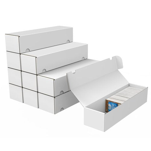 XRACV Trading Card Storage Box, 10-Pack 1100 Count White Corrugated Cardboard Bulk Sports Storage Box for TCG/Magic/Mtg Basketball Cards, Collectible Trading Cards