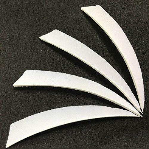 50pcs 4-Inch Shield Cut Turkey Feather Arrow Fletchings Right Wing White