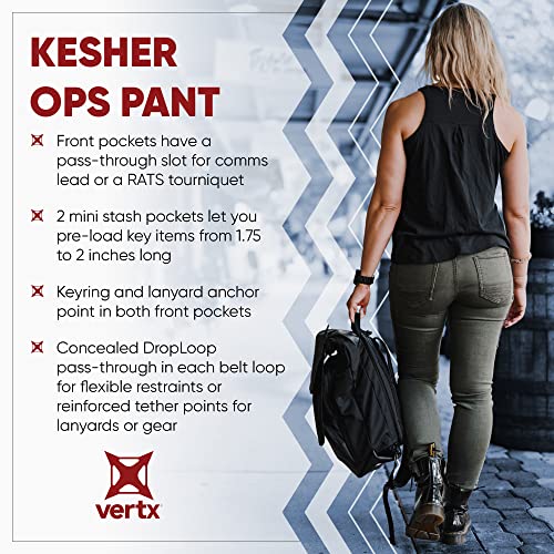 Vertx Kesher Women¡¯s Stretch OPS Tactical Pants with Pockets, Straight-Fit, for Work, Outdoor, Hiking, Denim