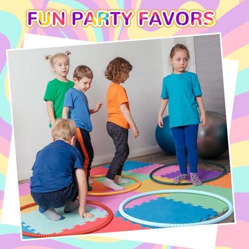 Poen 10 Pcs Adjustable Detachable Exercise Hula Hoop for Kids and Adults - Color