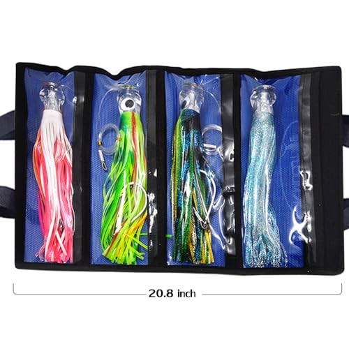 Big Game Fishing Lure Set 11 Inch Marlin Tuna Dolphin Sailfish Shark with Hooks & Bag - Deep Sea Trolling Baits