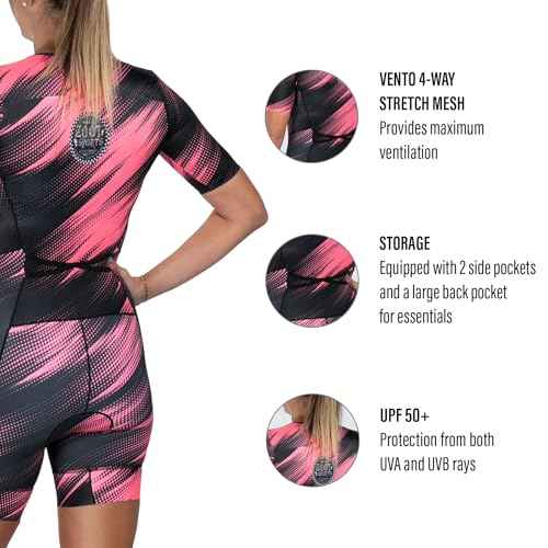 Zoot Women¡¯s LTD Tri Aero Fz Racesuit, Short Sleeve Aerodynamic Cycle Race Swim Bike Run Tri Suit with Pockets UPF 50+ Fabric