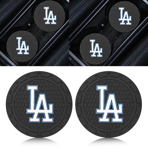 Silicone Dodgers Car Cup Holder Coasters,Baseball Fans Car Coasters for LA Dodgers Fans, Non-Slip Universal Fit Cup Holder Insert