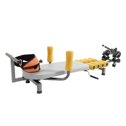 AGULIUM Adjustable Back Stretch Bench with Cervical Traction, Rolling Traction Table for Neck Back Hip Leg Decompression Training for Home Gym Office, 330lbs Load Capacity