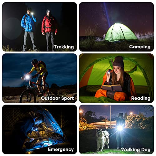 Blue Light Rechargeable LED Flashlight with Zoom, 2000 Lumens, Portable & Waterproof