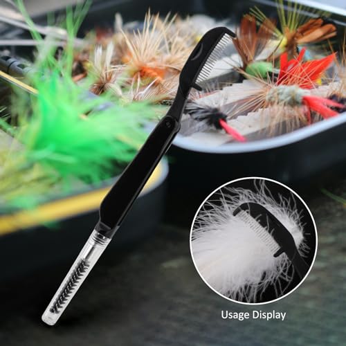 Fly Tying Foldable Comb and Dubbing Brush for Fishing Lure Making