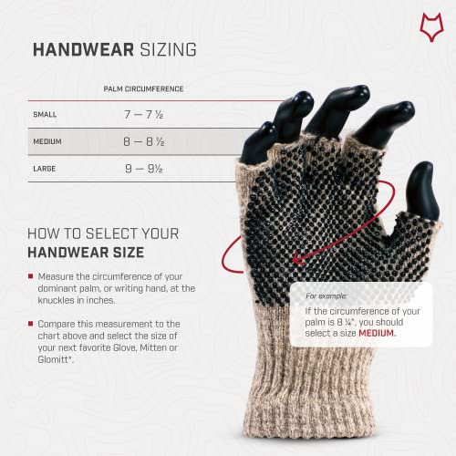 Men's Mid Weight Wool Ragg Glove - Large Brown Tweed