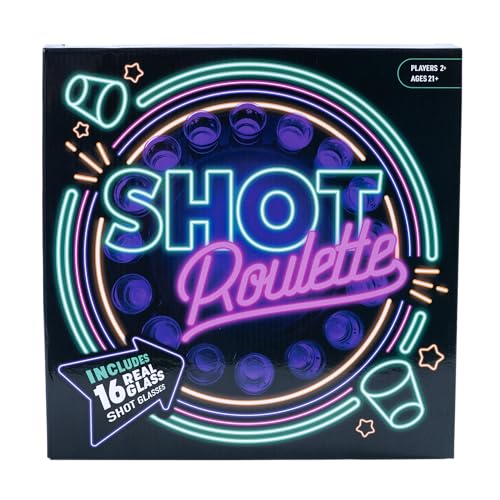 Roulette Party Game with Glass Mini Cups and Spinner Set for Adults