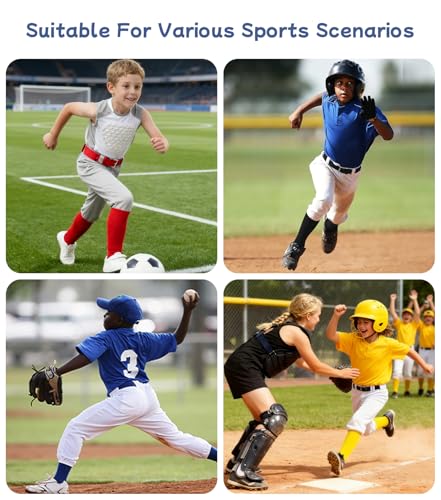 Toddler Baseball Socks & Belt Set for Kids Ages 2-16, 5-7 Years Red Variation