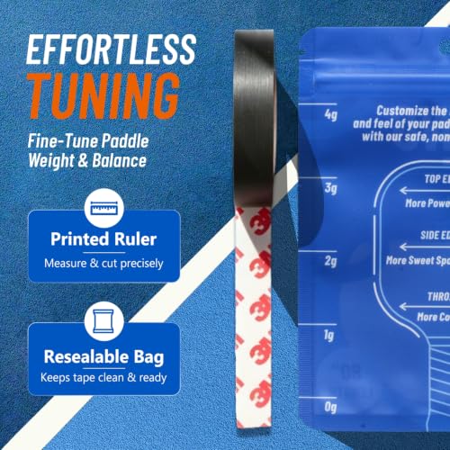 Pickleball Paddle Weights - Lead-Free Rubber Tape for Customization, 1g/in, 80"