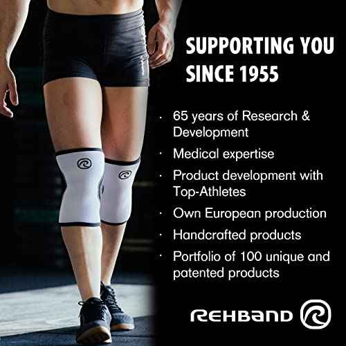 Rehband X-RX Elbow Support, 1 piece, elbow compression 7mm neoprene, weighltifting workout, Colour:Black, Size:Medium, Side:Right
