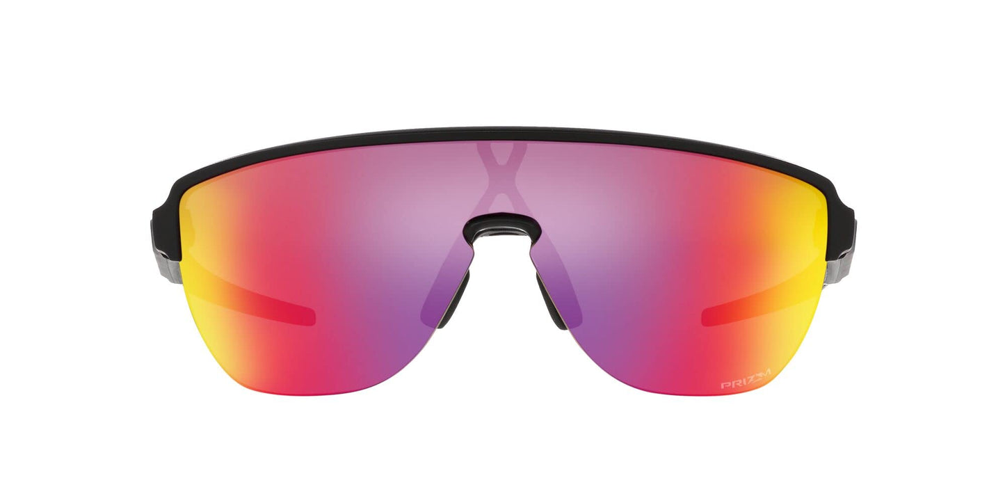 Oakley Mens OO9248A Corridor Low Bridge Fit Rectangular Sunglasses, Matte Black/Prizm Road, 42 mm