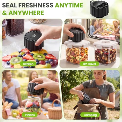 Electric Mason Jar Vacuum Sealer with 20 Lids for Food Preservation