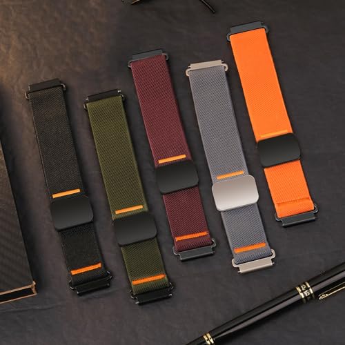 22mm Elastic Nylon Watch Band for Garmin Venu 4/3/2, Vivoactive 4, Galaxy Watch 3 - Starlight